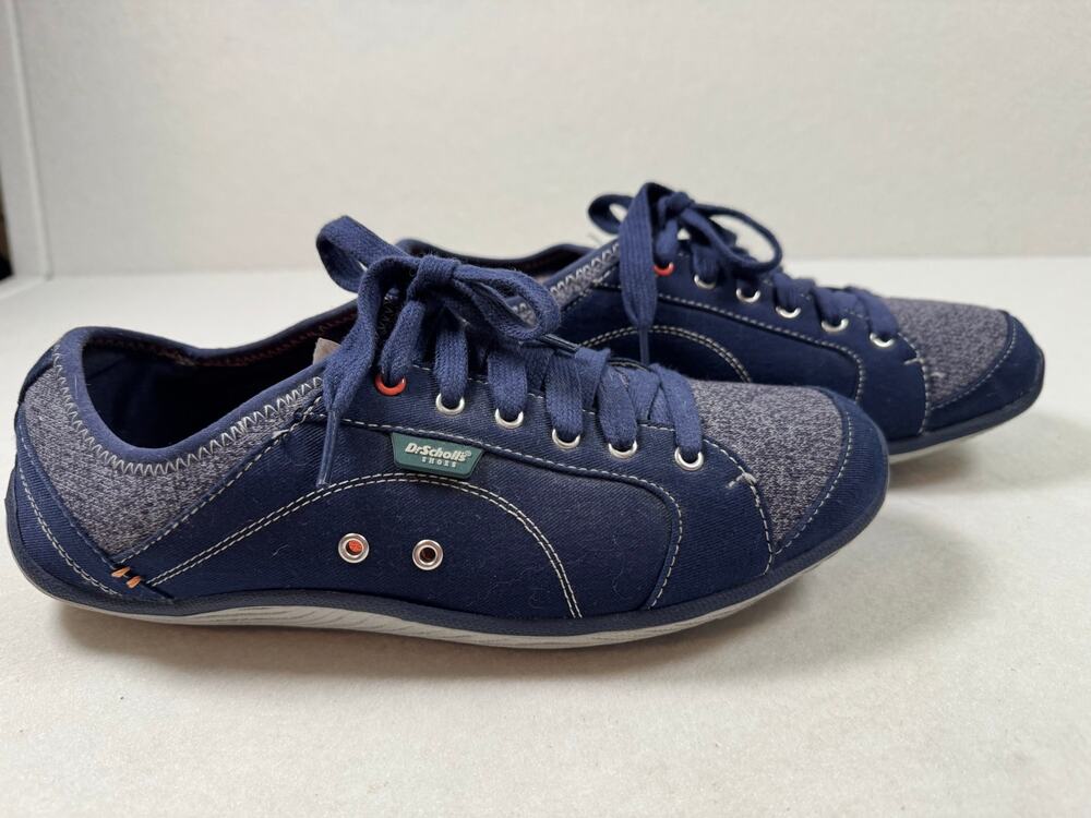 Dr. Scholl's Women's Jennie Fashion Sneakers Canvas Comfort Navy Blue Gray 9M